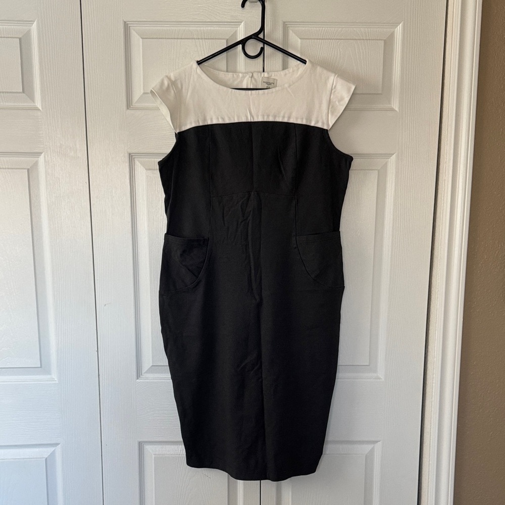 Elegant Charcoal and White Women's Dress
